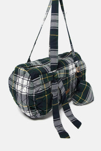 Borsa trapuntata tartan con zip