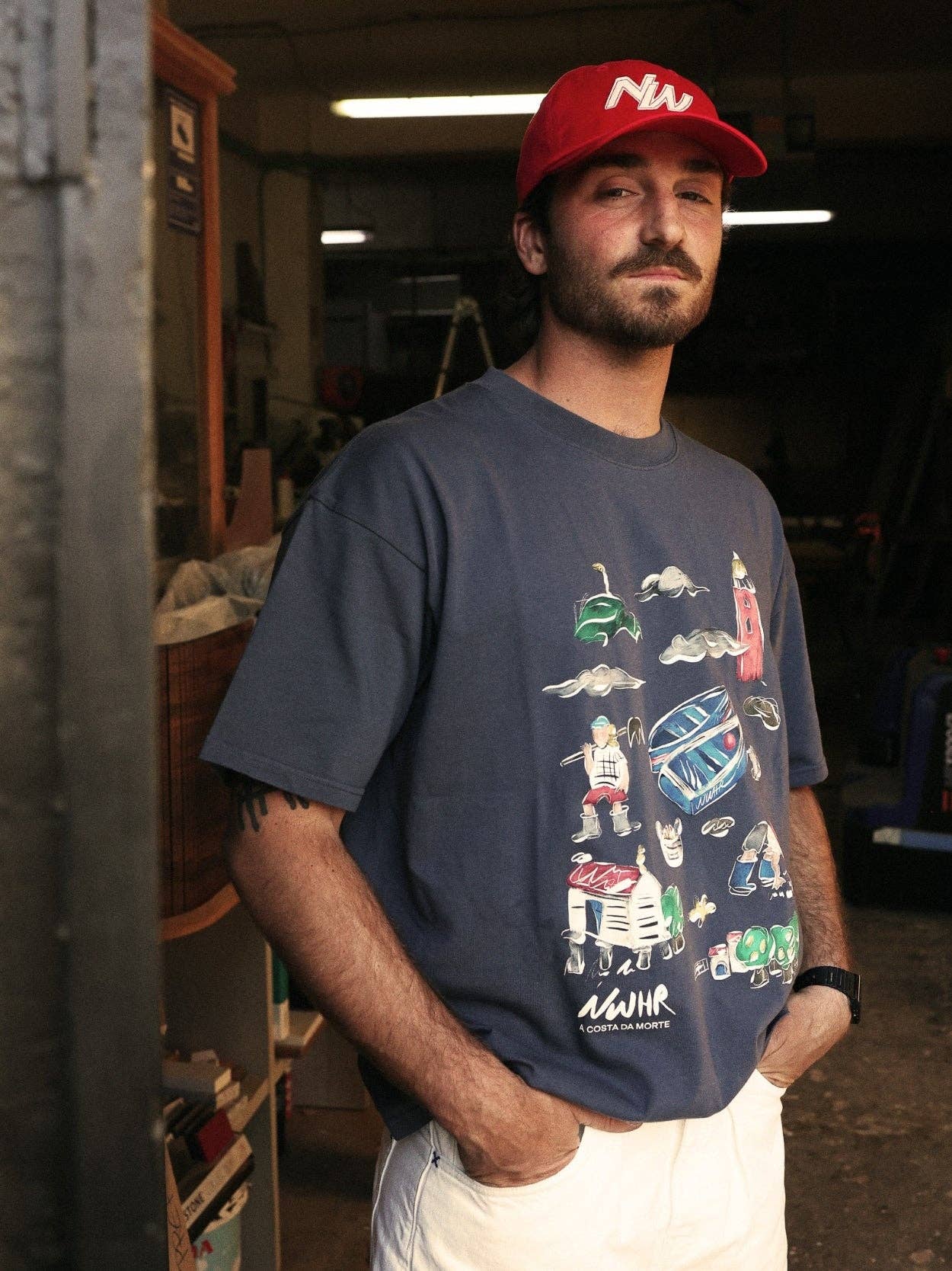T-shirt oversize Costa da Morte con stampa