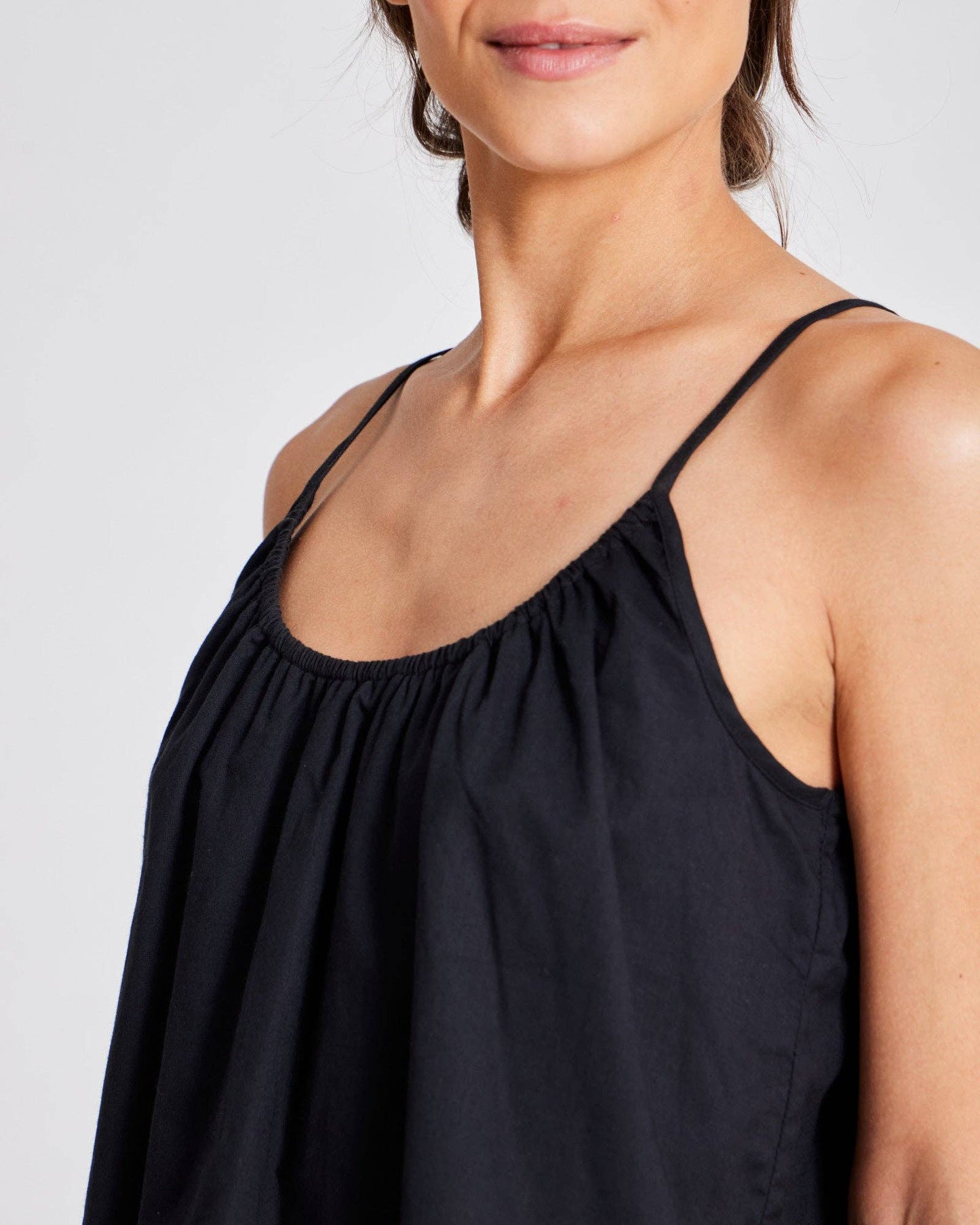 Top Annie nero in cotone biologico