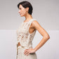 Top asimmetrico crochet in cotone