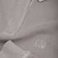 Maglione polo pesante in cotone organico tinto in capo grigio