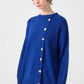 Maglione oversize con bottoni laterali blu mezzanotte