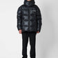 Bomber oversize con stampa testuale e cappuccio staccabile
