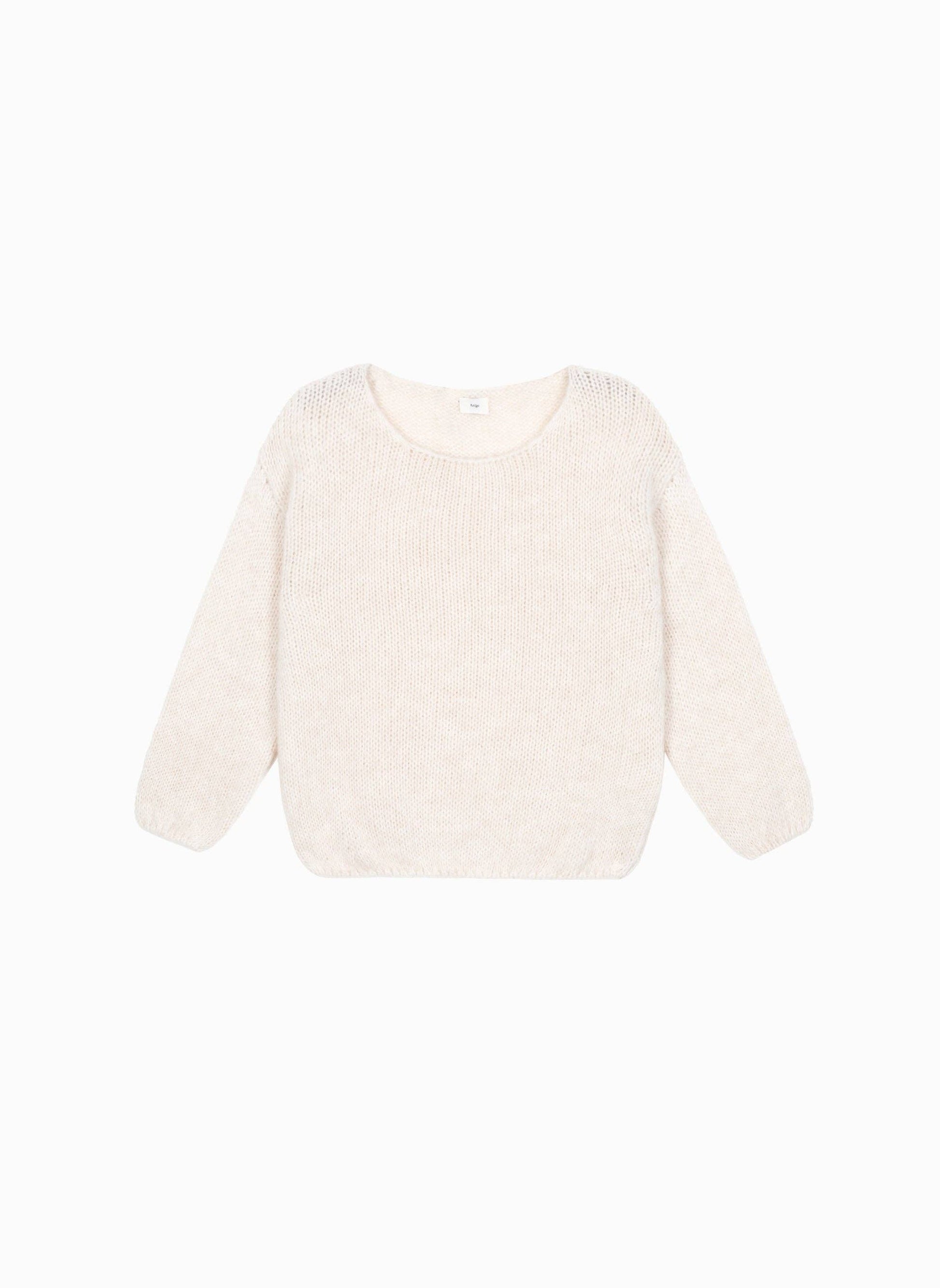 Maglione oversize in maglia spessa écru