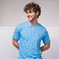 T-shirt basic in cotone con micro stampa e logo ricamato