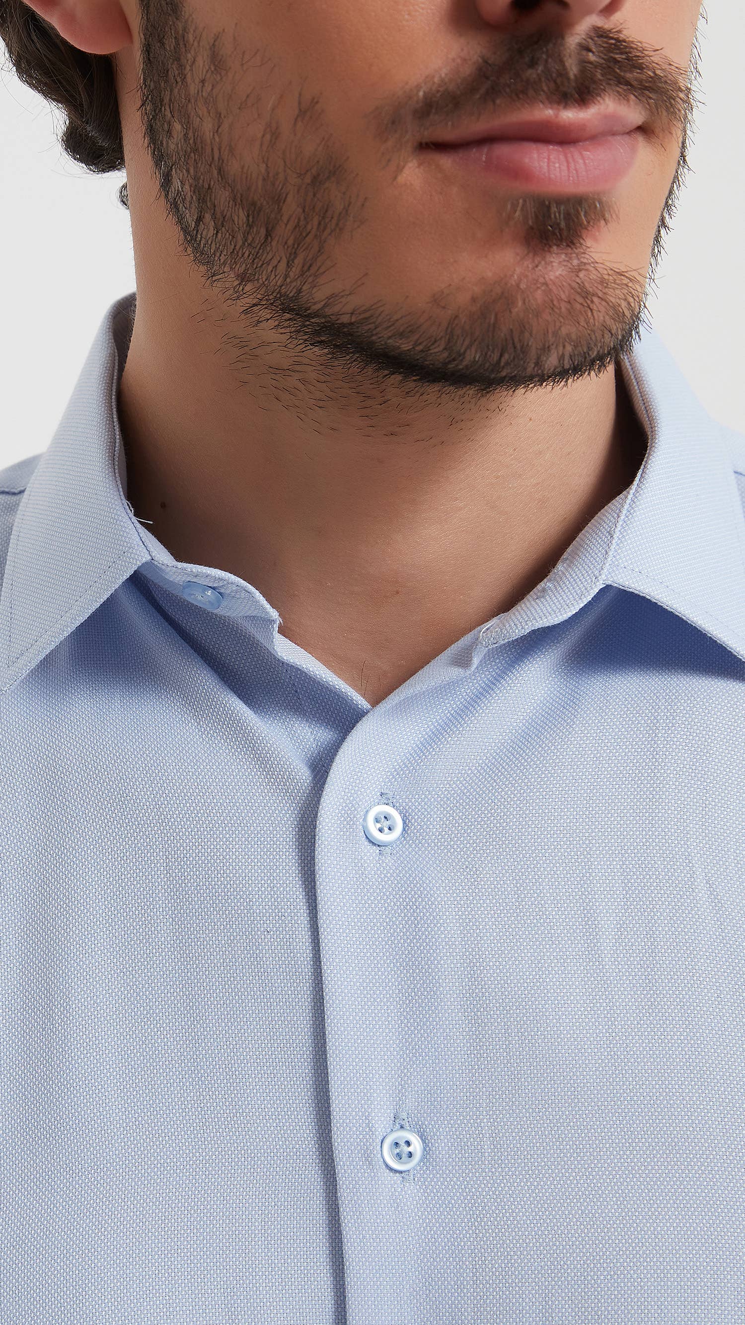 Camicia azzurra trapuntata slim fit