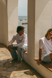 T-shirt a maniche lunghe “Oui” in cotone biologico