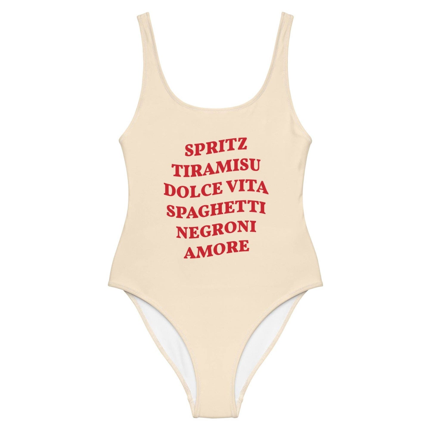 Costume intero estivo con stampa “Spritz & Dolce Vita”
