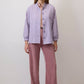 Giacca in gabardine a righe lilla