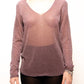 Maglione con scollo a V glitterato in maglia 3D