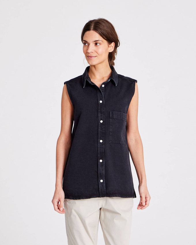 Gilet in denim Rita nero