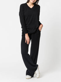 Maglione con scollo a V in maglia