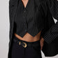 Set blazer e gilet gessato da donna