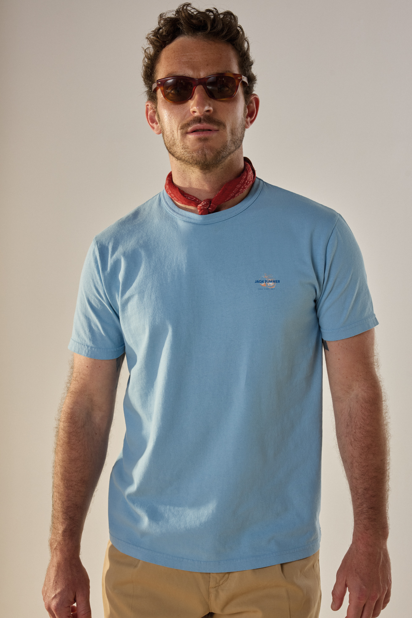 T-shirt in cotone biologico Summer Blu Charron