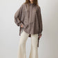 Camicia jacquard con maniche a palloncino