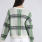 Cardigan in maglia a quadri con bottoni e tasche