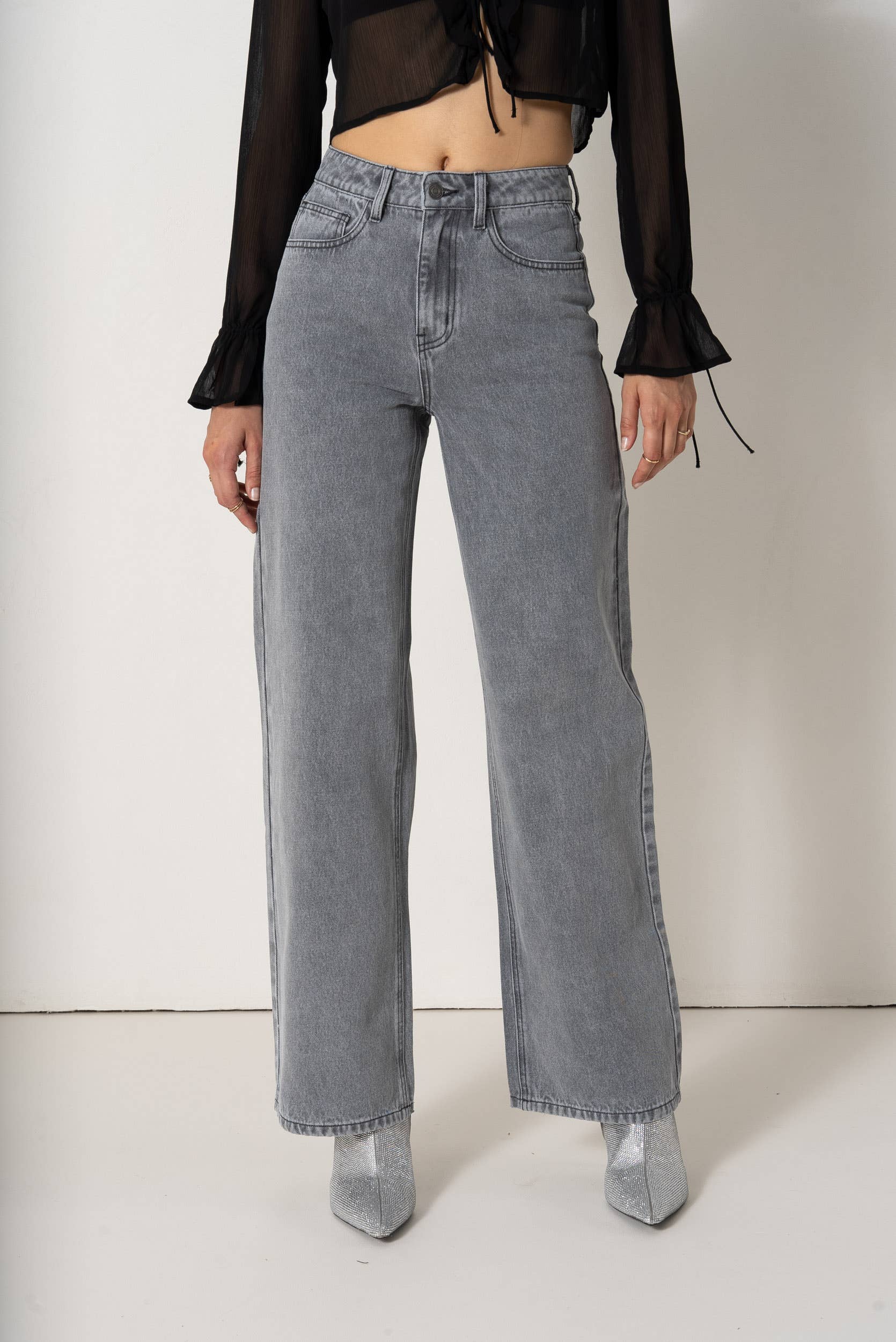 Jeans a Vita Alta Wide Leg Celestin