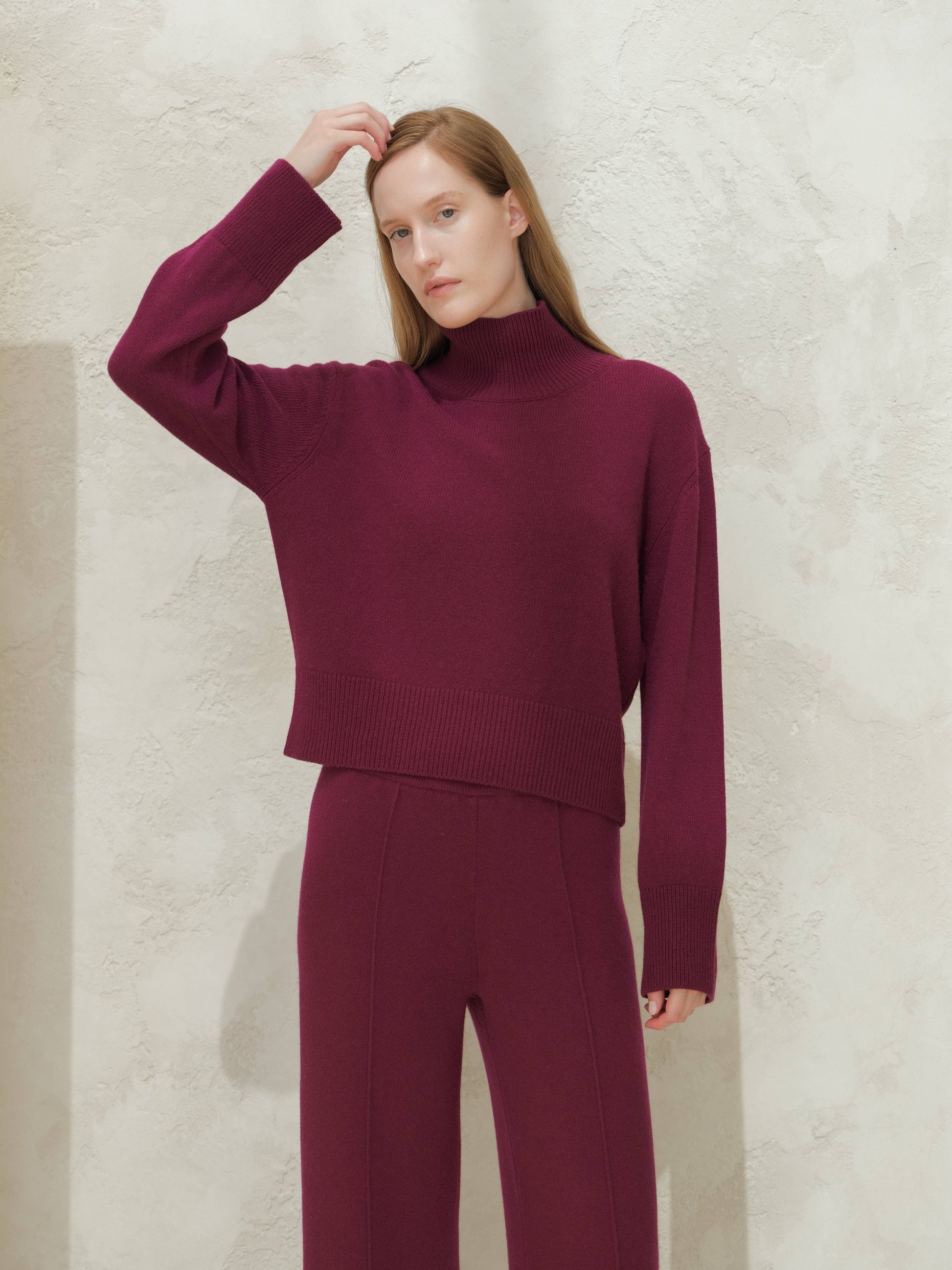 Maglione dolcevita in misto cashmere