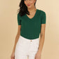Top in maglia traforata con scollo a V Maki
