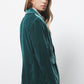 Blazer effetto velluto verde