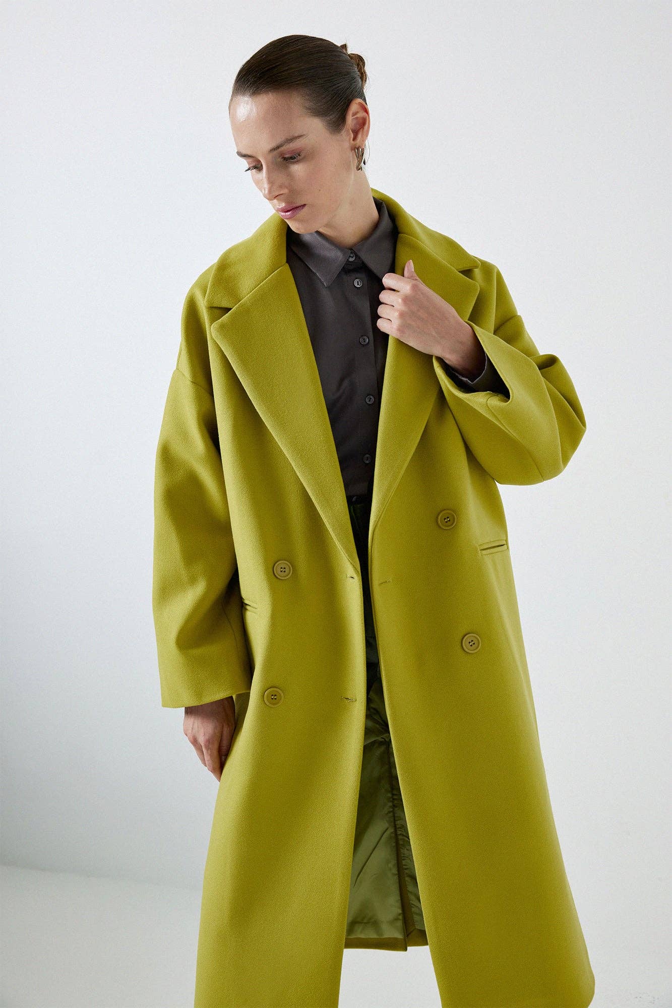 Cappotto oversize verde oliva