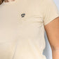 T-shirt donna beige antimacchia in cotone