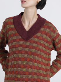 Set maglia in maglia con scollo a V e gonna midi coordinata