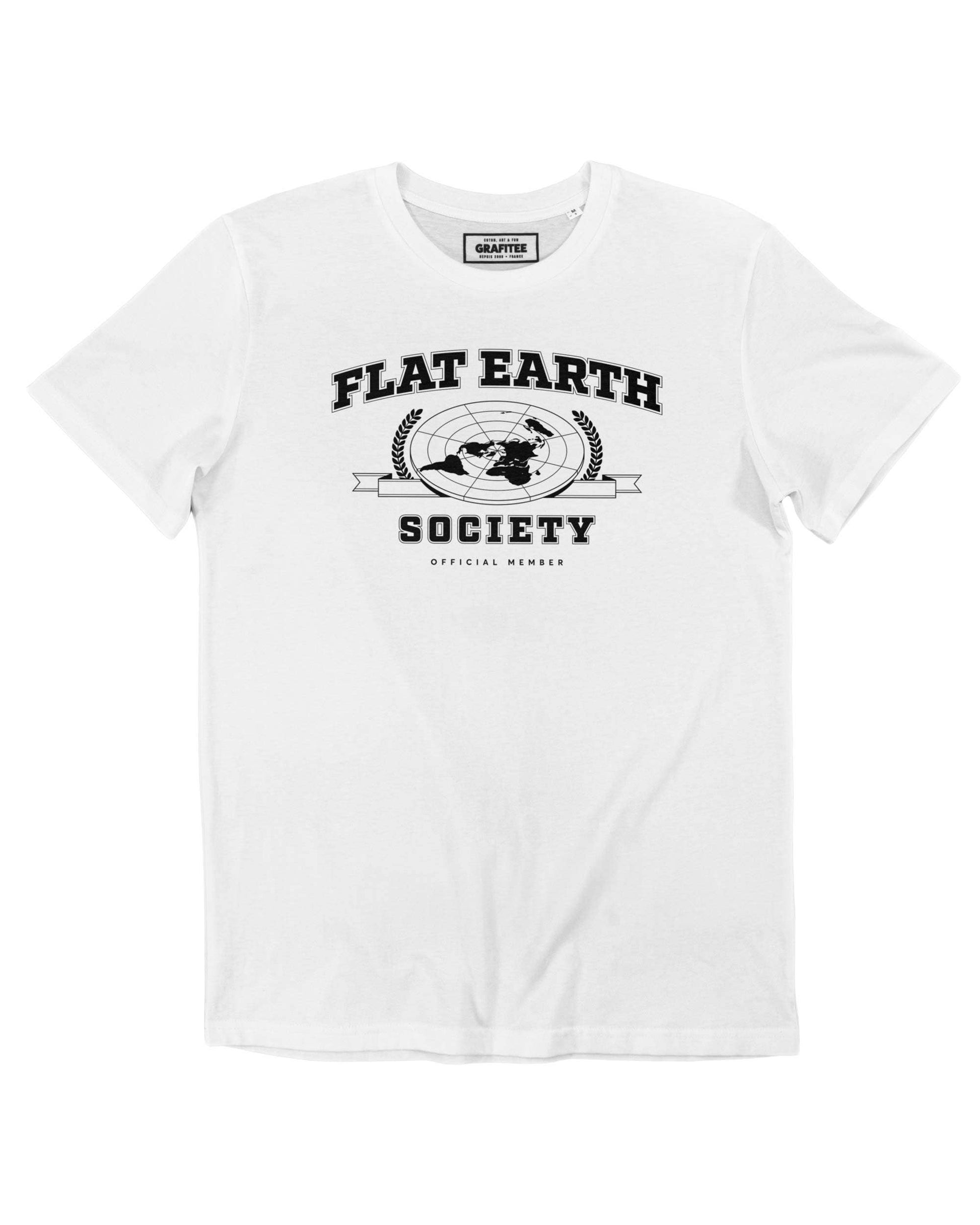 T-shirt Flat Earth Society con stampa