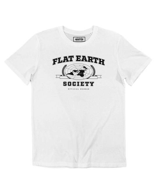 T-shirt Flat Earth Society con stampa