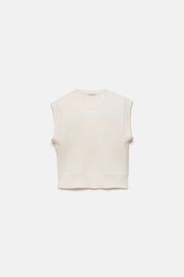 Gilet in maglia rasata girocollo