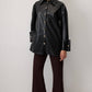 Camicia in ecopelle con polsini larghi