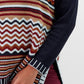 Maglione jacquard multicolor con motivo a onde