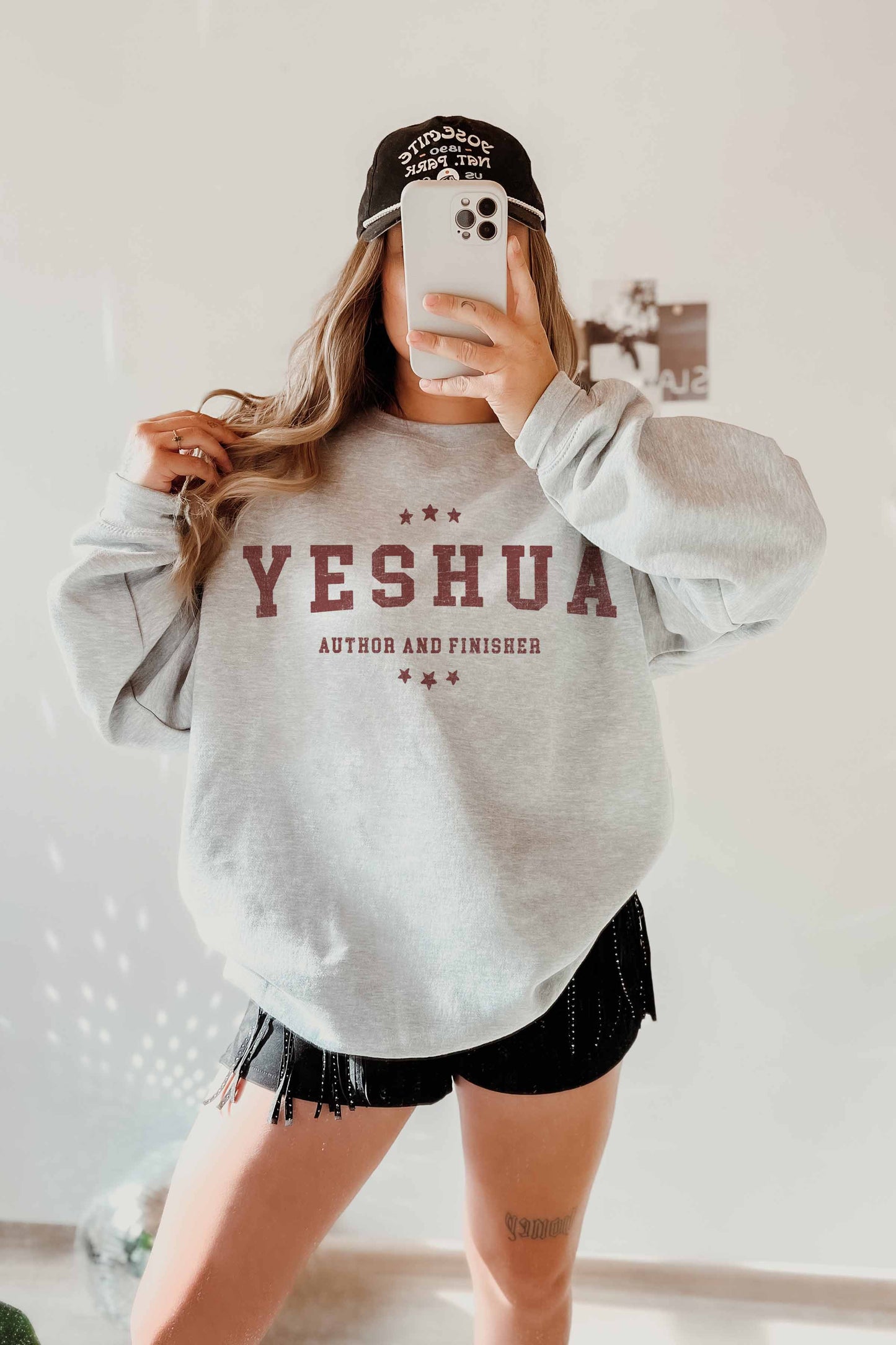 Felpa oversize Yeshua con stampa