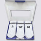 Set da 3 calzini retro con slogan “OK Ciao”, “Late But Great” e “Out of Office”