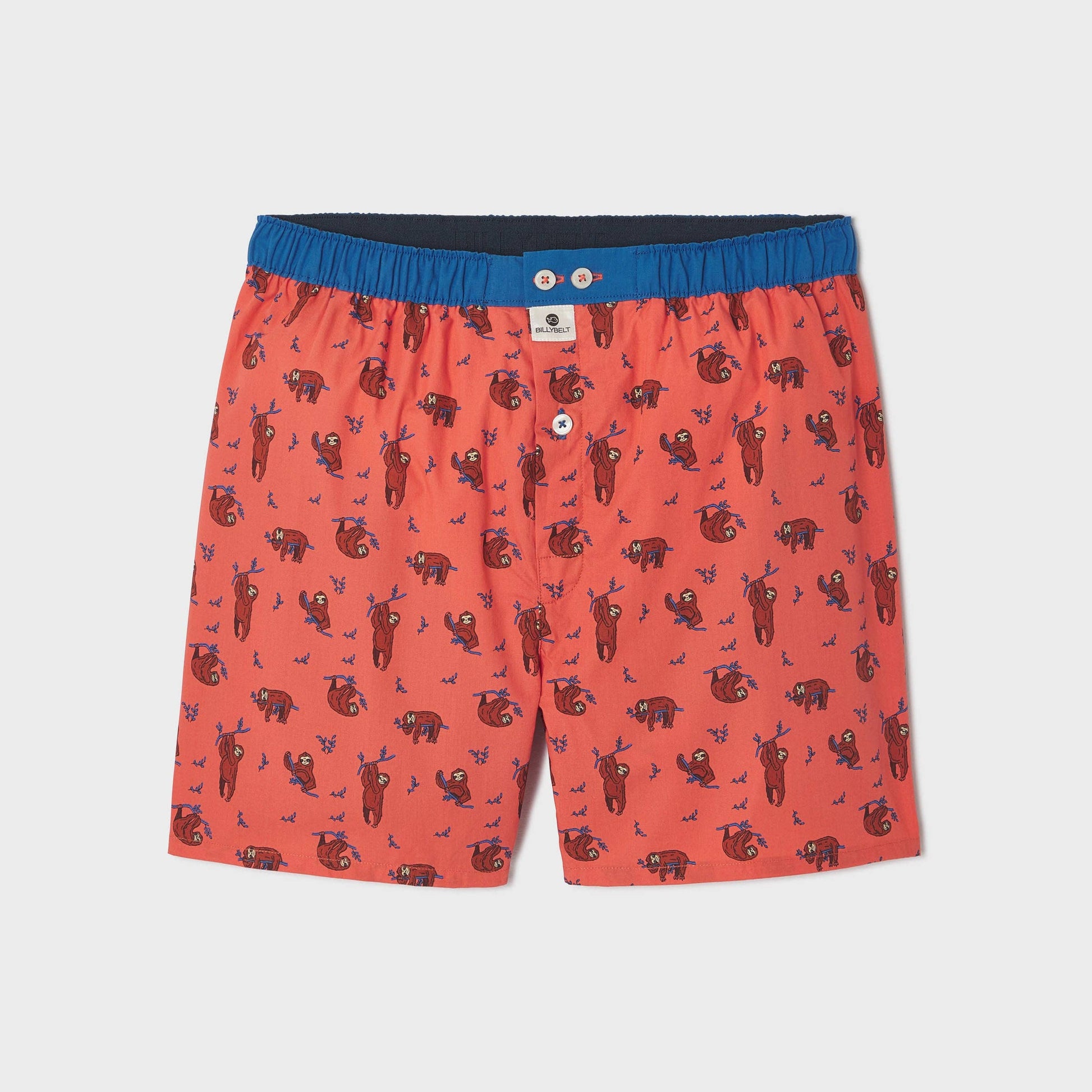 Boxer uomo in cotone biologico con stampa bradipo