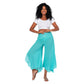 Pantaloni estivi asimmetrici in cotone turchese
