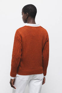 Maglione in maglia strutturata con scollo a V