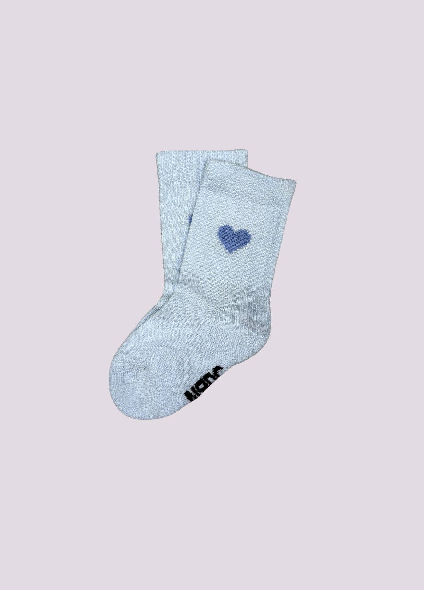 Calzini azzurri con cuore per bambini