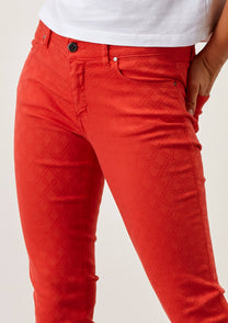 Pantaloni skinny jacquard in cotone stretch