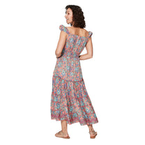 Abito lungo estivo boho con vita arricciata