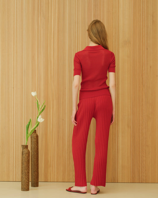 Polo in cotone fine micro pointelle