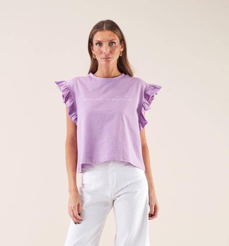 T-shirt We Are Instantes con maniche a volant
