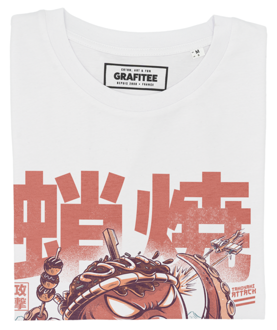 T-shirt streetwear giapponese con stampa polpo