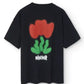 T-shirt nera oversize Tulip in cotone organico