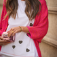 Cardigan in maglia di cotone con maniche ampie