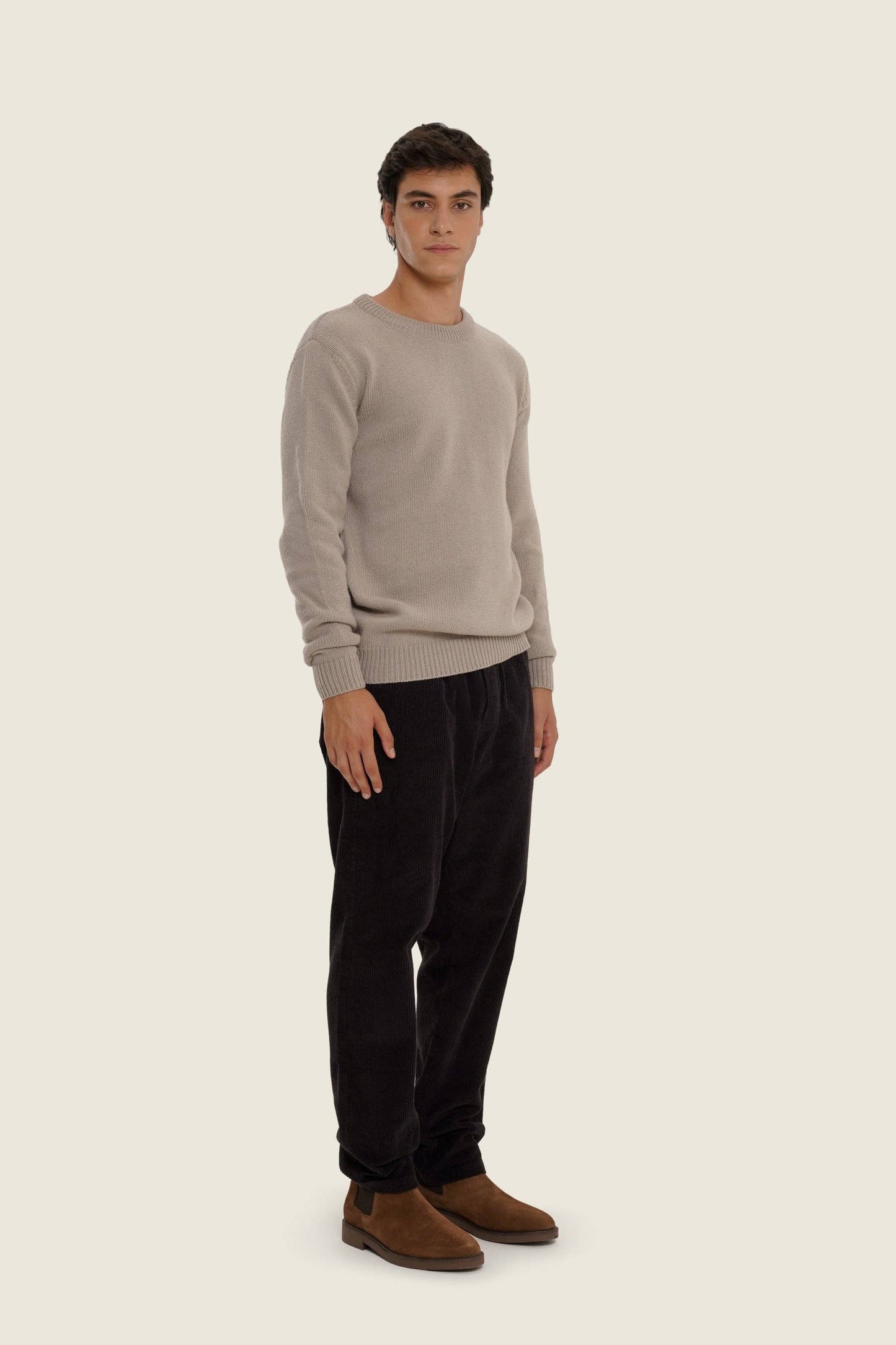 Maglione in maglia grigio in cotone biologico