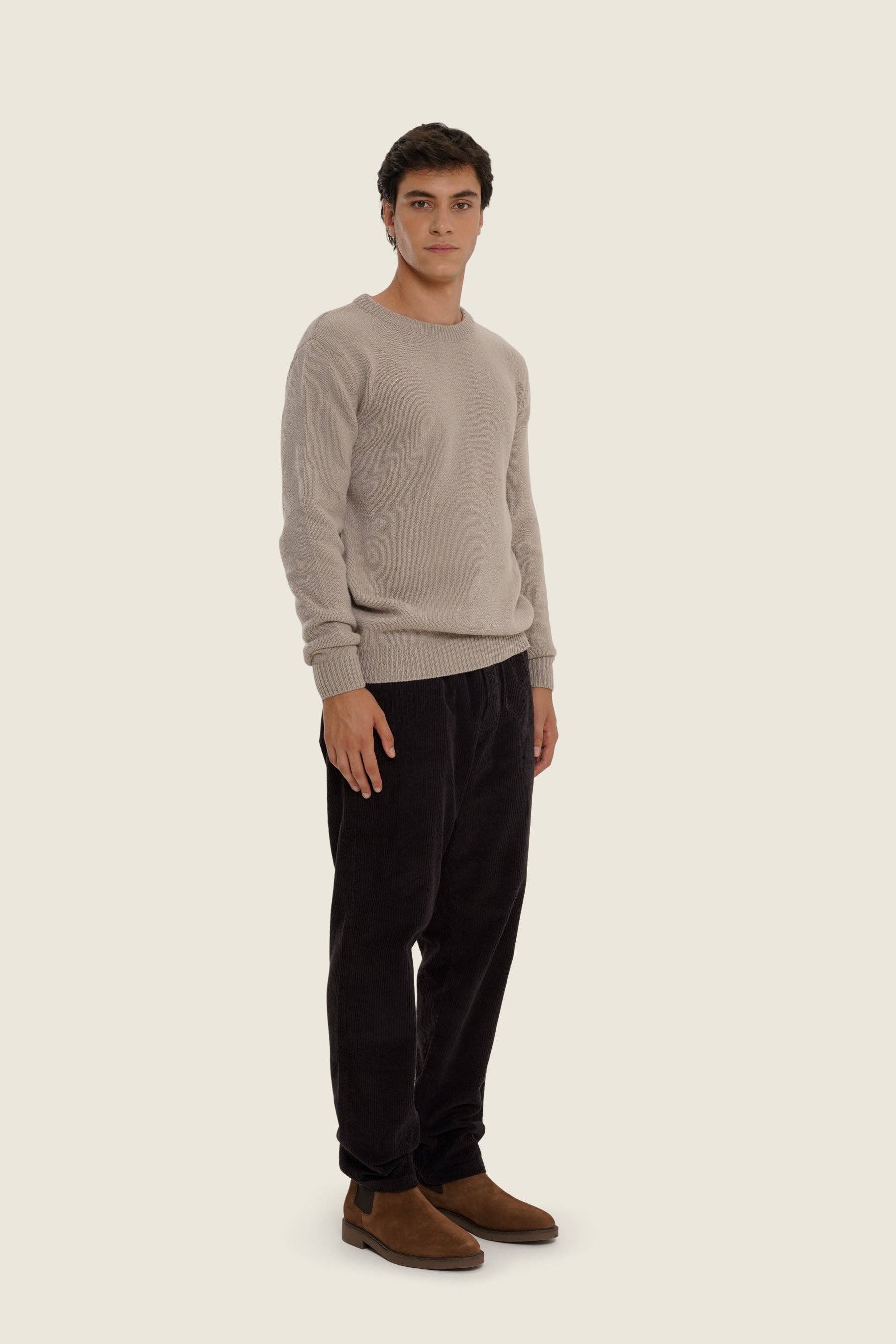 Maglione in maglia grigio in cotone biologico