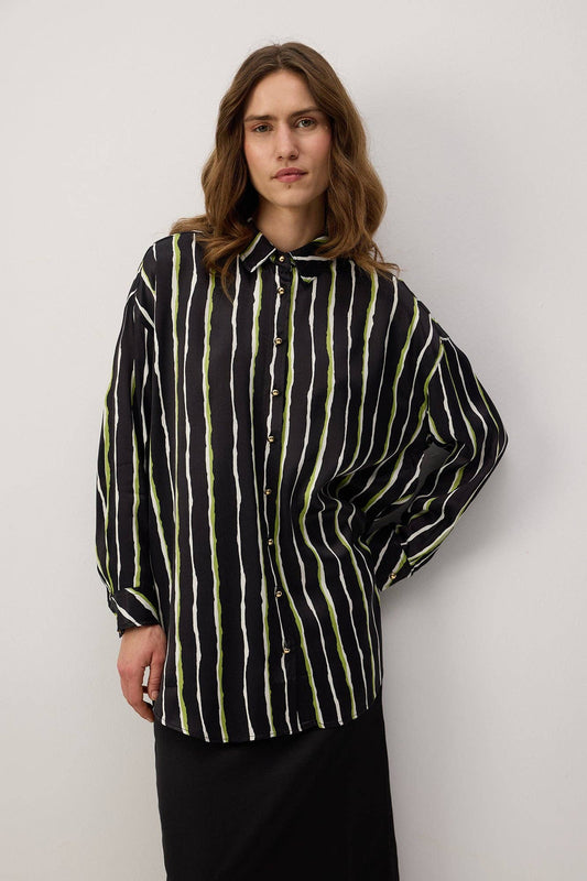 Camicia in raso a righe