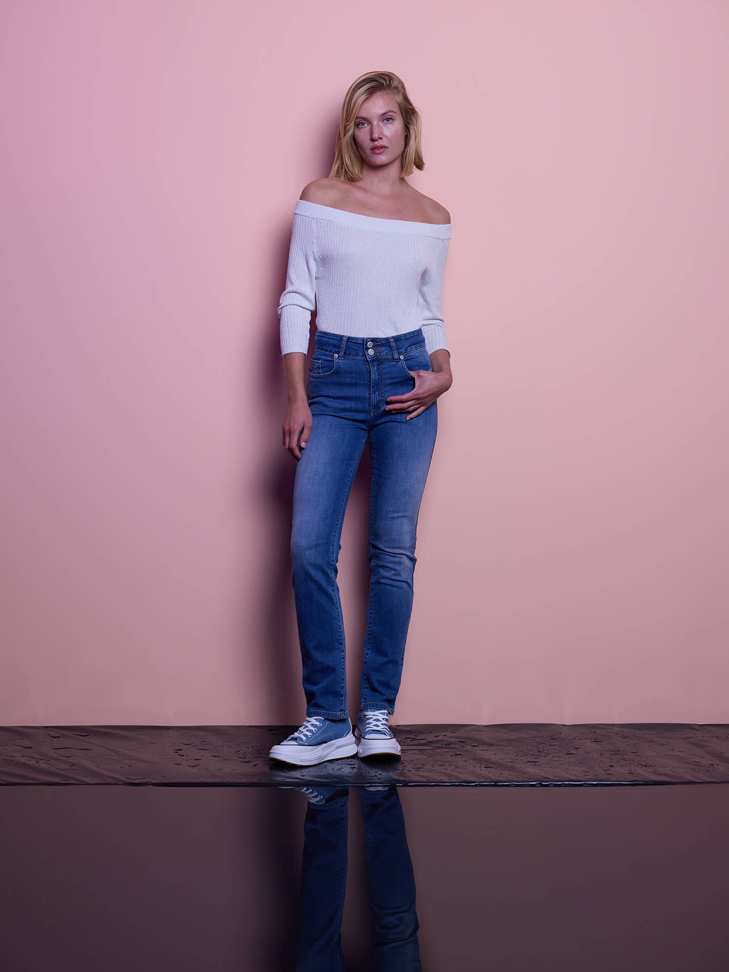 Jeans skinny da donna in denim elasticizzato
