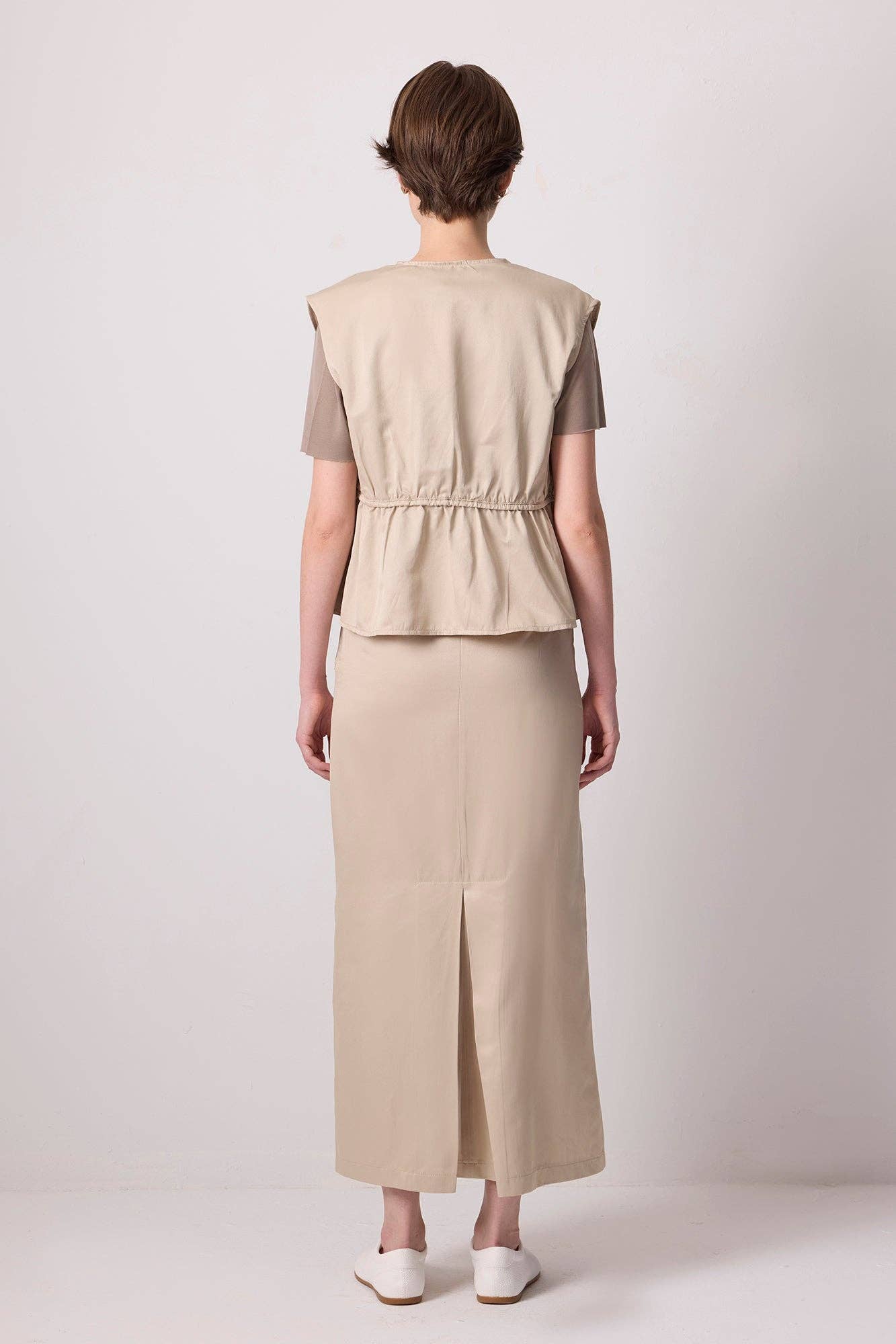 Gilet arricciato con coulisse
